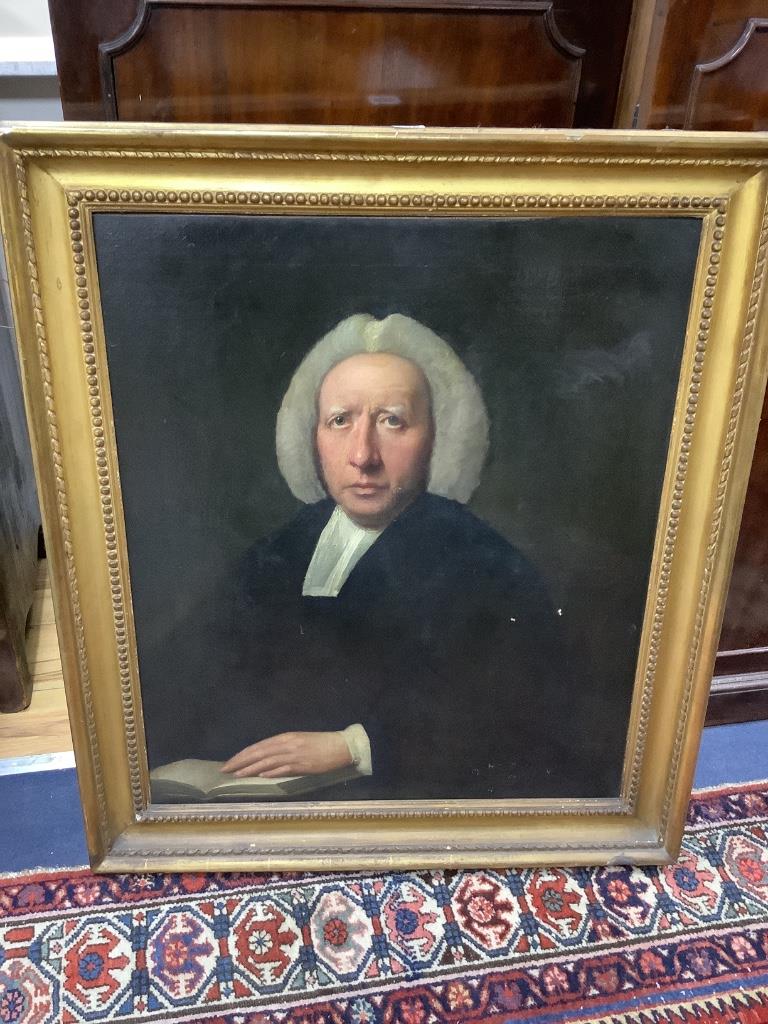 Early 19th century English School, oil on canvas, Portrait of a clergyman, 75 x 62cm